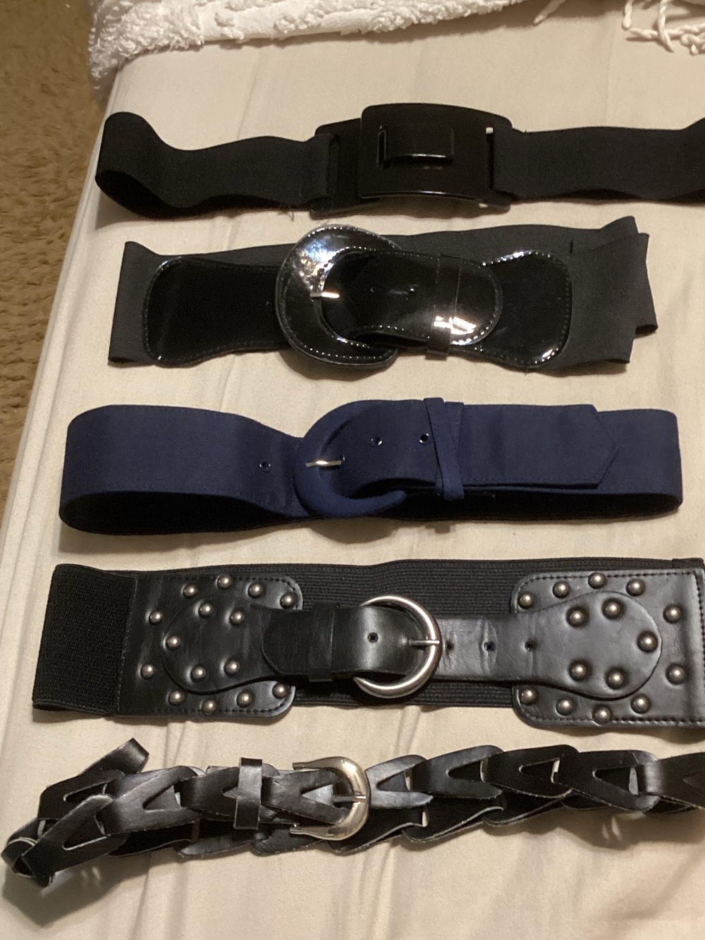 Bundle of Five Women’s Stretch and  Fashion Belts